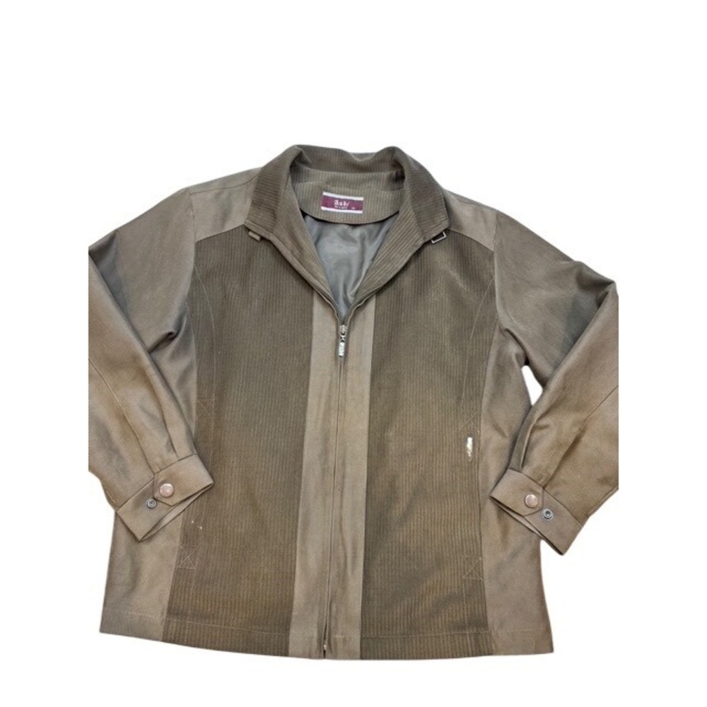 VTG Audi Golf & Sports Mens Full Zip Jacket Olive Brown Corduroy Texture Size 95